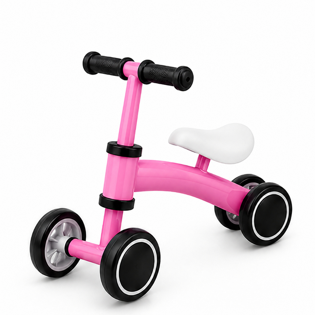 Bicicleta De Equilíbrio Infantil Andador Sem Pedal 4 Rodas Bebê Aprender A Andar