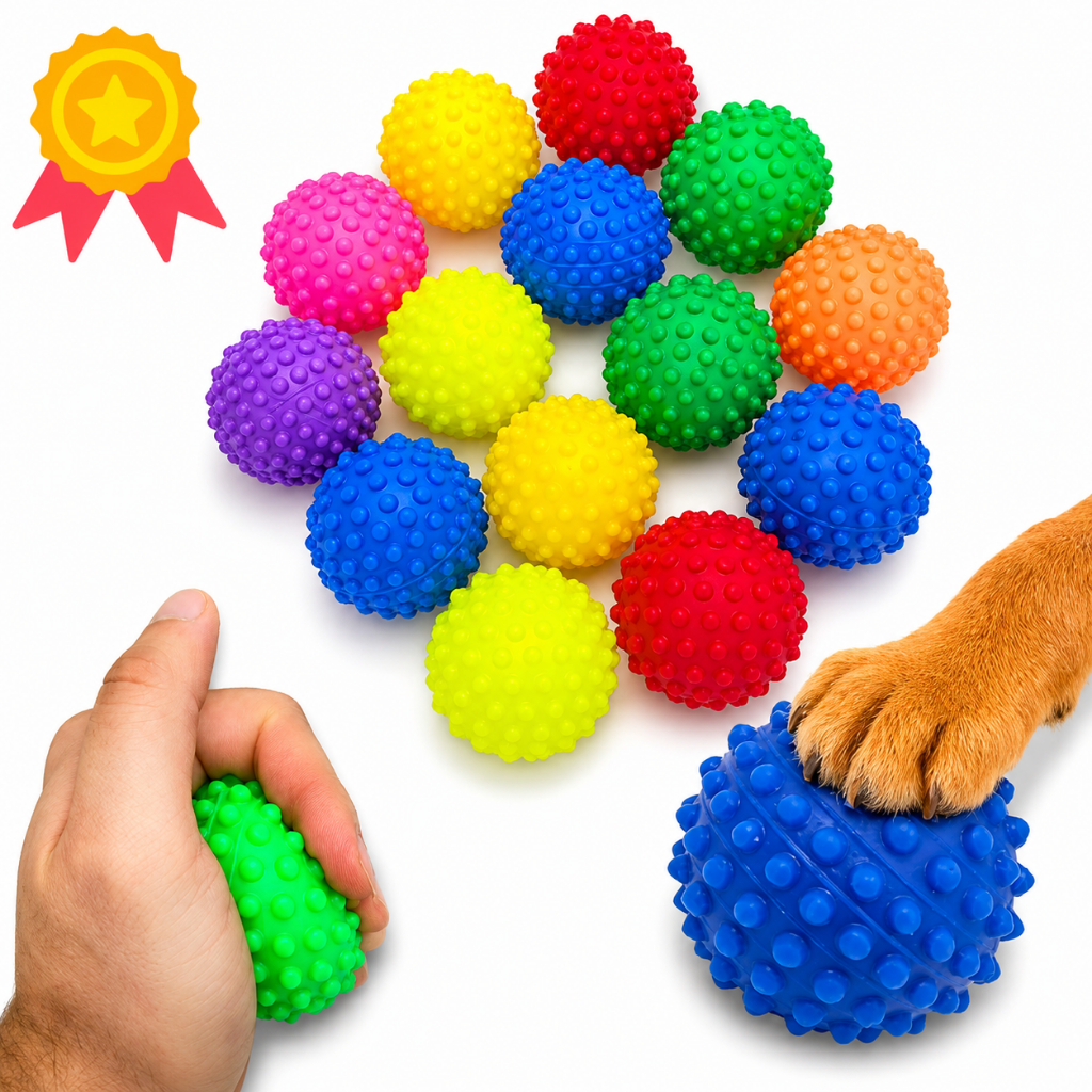 kit 2 Bola bolinha Cravo Fisioterapia Exercício Pet Brinquedo Mãos Anti Stress Massagem Artrite 6m