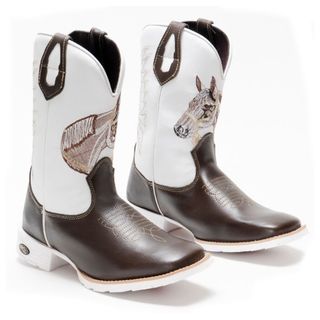 Texana Sola Branca Masculina Bota Country Bico Quadrado Botina Mateira Txc Pecuaria Rodeio Cavalgada