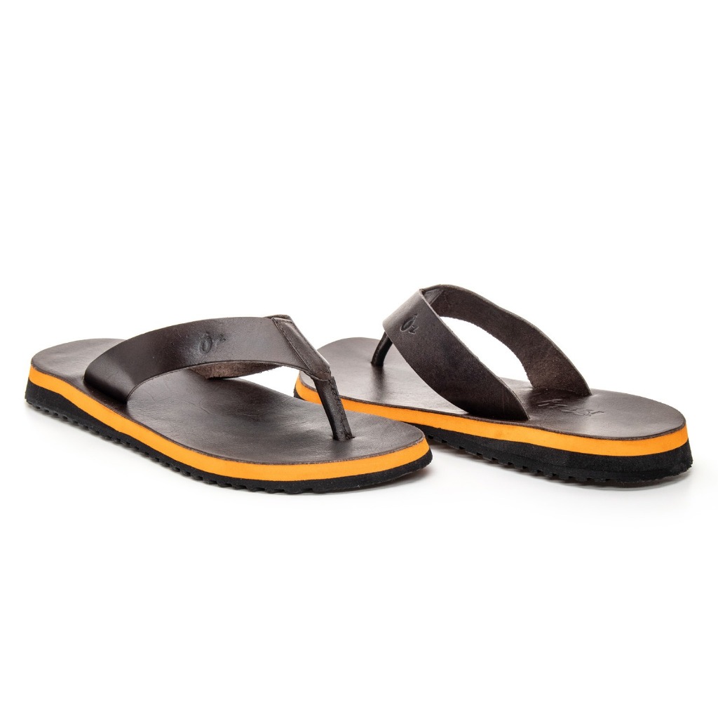 Chinelo Sandália Masculino De Dedo e Trançado Casual Confortável Couro Legítimo Solado De Borracha Anti Derrapante Verão