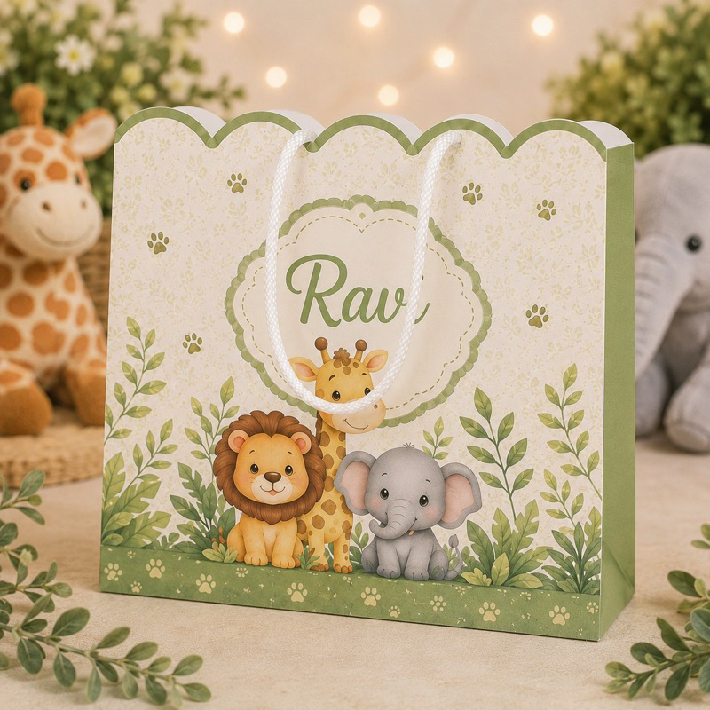 Sacolinha Personalizada Safari Lembrancinha | Aniversário | Mesversario