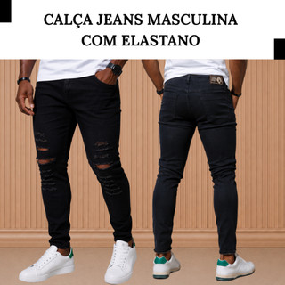 Calça Jeans Masculina Skinny | Streetwear Com Lycra Elastano Premium Confortável - Pronta Entrega