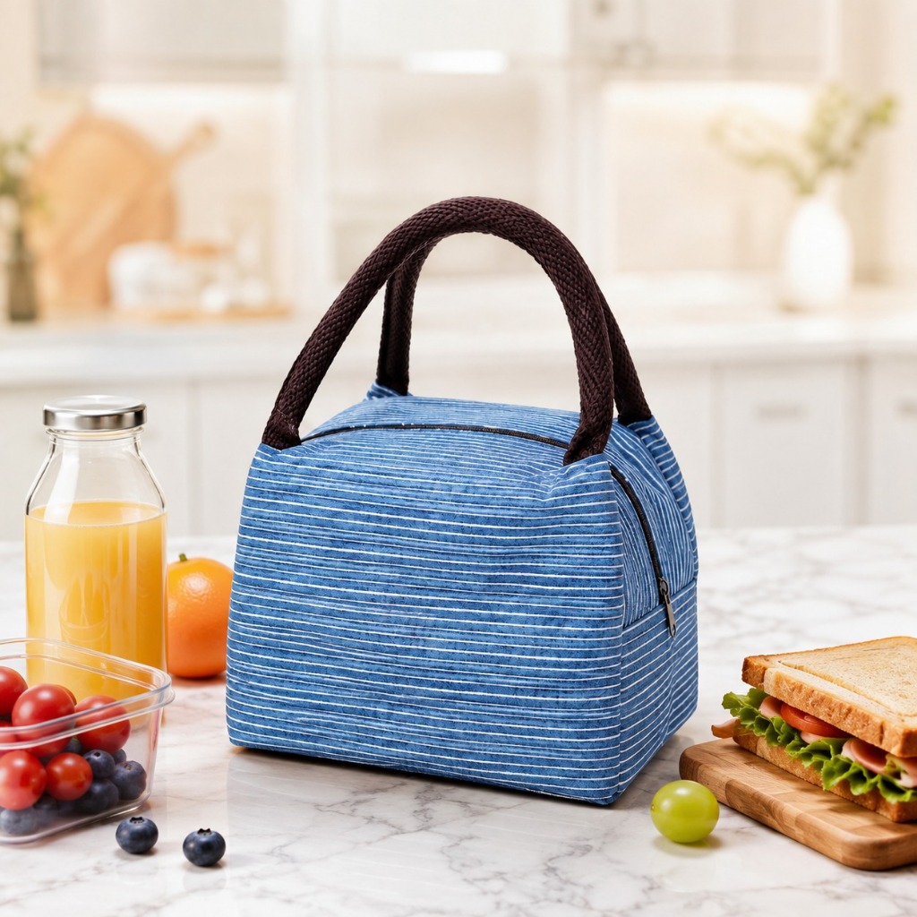 Bolsa Térmica Lancheira Fitness Marmita Viagem Listras