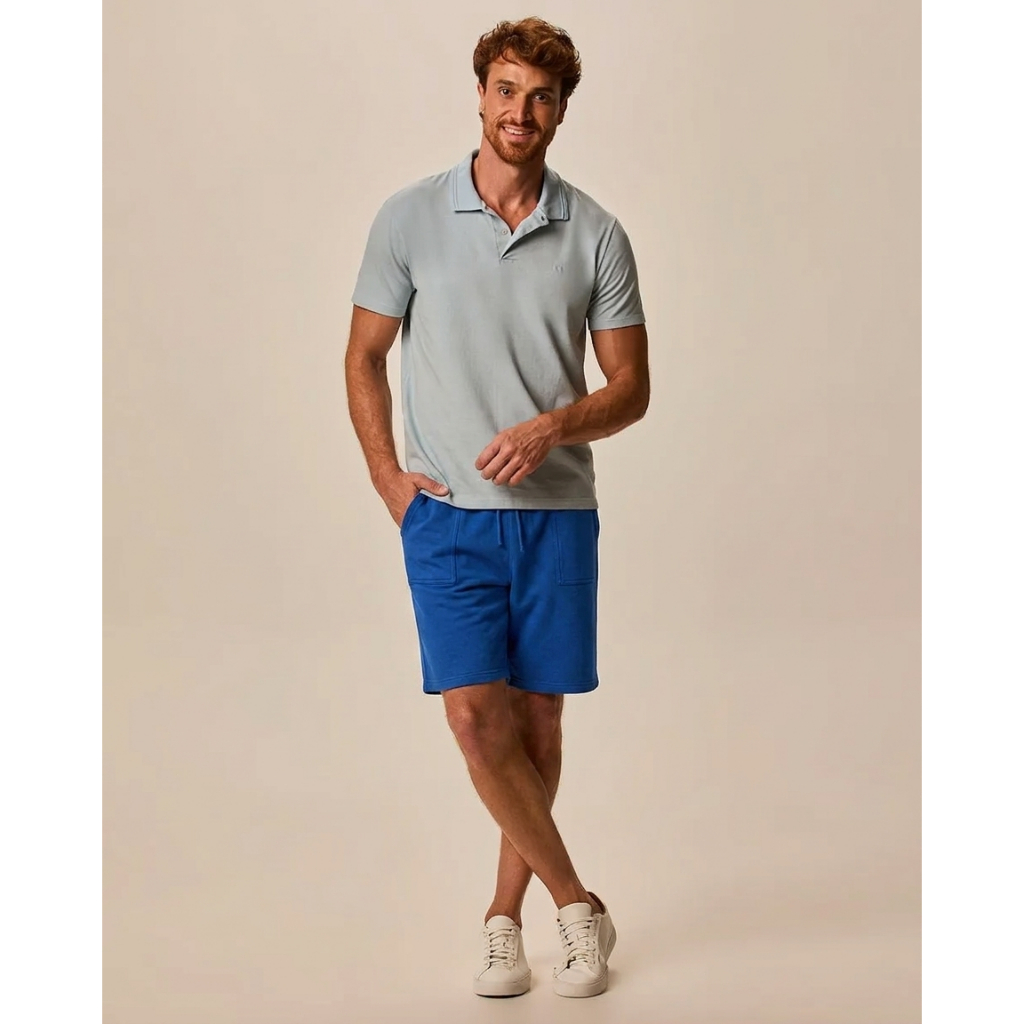 Bermuda Masculina Comfort Bolso Frontal Em Moletom