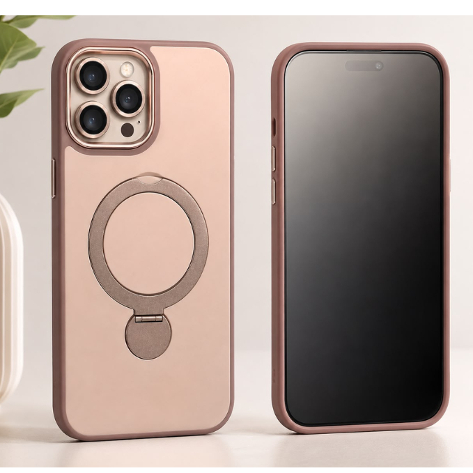 Capa Para iPhone 11 ao 17 Pro Max com Suporte 360° Anel Magnético Magsafe Case Premium Estilo Luxo Fashion，elegante
