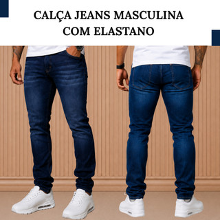 Calças Masculinas Jeans Slim Elastano Moda Premium Modelos Estilo Casual e Fabricação Própria.