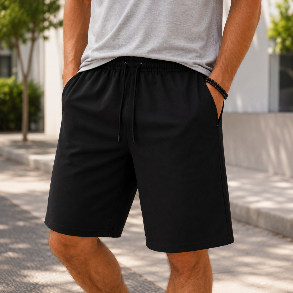 Kit Com 3 Bermudas De Elastano Masculinas Comprimidas Com 3 Bolsos Praia Piscina Passeio