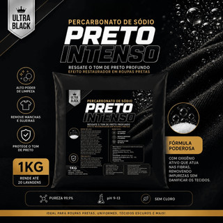 Percarbonato de Sódio Preto Intenso 1kg Para Roupas Pretas Tira Manchas Ultra Black ANS