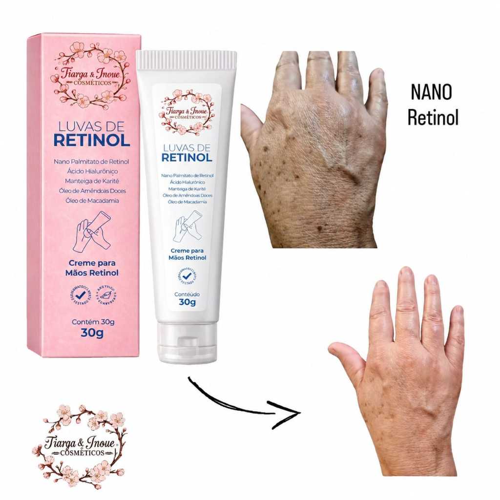 Creme Para Mãos Manchas Do Sol Anti Rugas Nano Retinol 30g