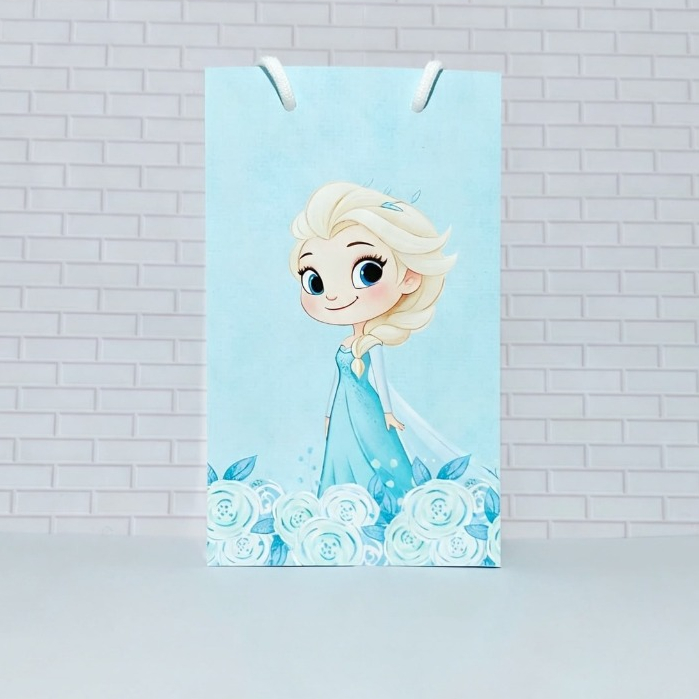 Frozen - Kit Mini Sacolinha Personalizada PEGUE e MONTE/Sacola/Aniversario/Lembrancinha/Festa