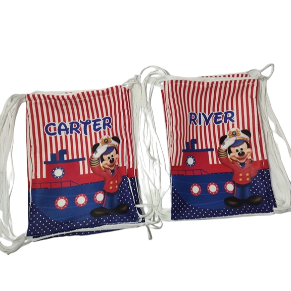 Mochilinha Saco Personalizada Infantil – Lembrancinha de Aniversário com Nome e Tema da Festa -  Todos Tema
