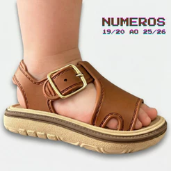 Sandalia Infantil Baby Chavenos | Chinelo Confortável para Bebê | Números 19 ao 26 | Leve e Macio - CARAMELO