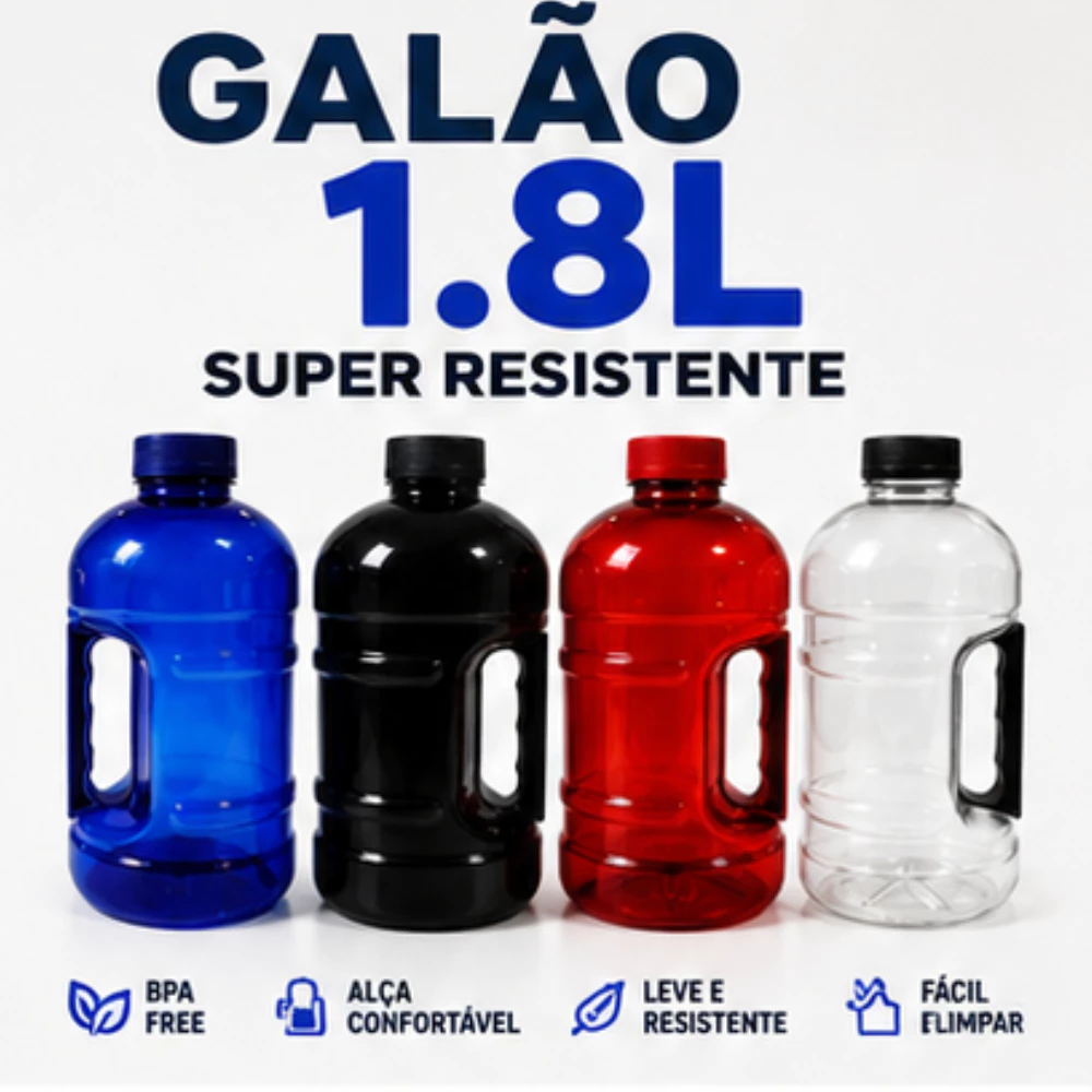 Garrafa de Água 1.8L c/alça Academia Treino Funcional Esportes Academia Cross fit Fitness — imagem 1