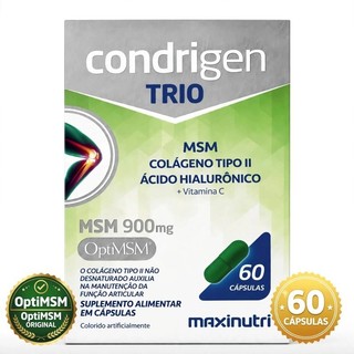 Condrigen Trio Maxinutri 60 Cápsulas MSM Colágeno Tipo II Ácido Hialurônico Vitamina C