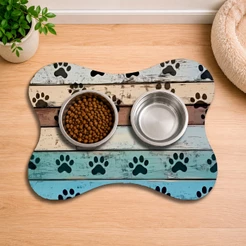 Tapete Pet Estampado para Comedouro estampas patinhas lançamento