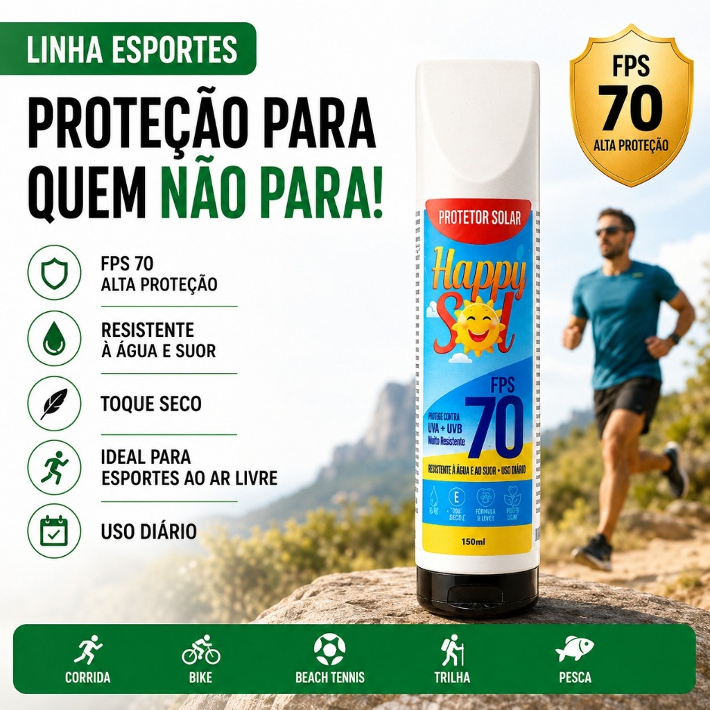Protetor Solar ANTISSINAIS FPS 70 HP.S. 150ml ROSTO E CORPO - Toque Seco Anti Oleosidade UVA/UVB