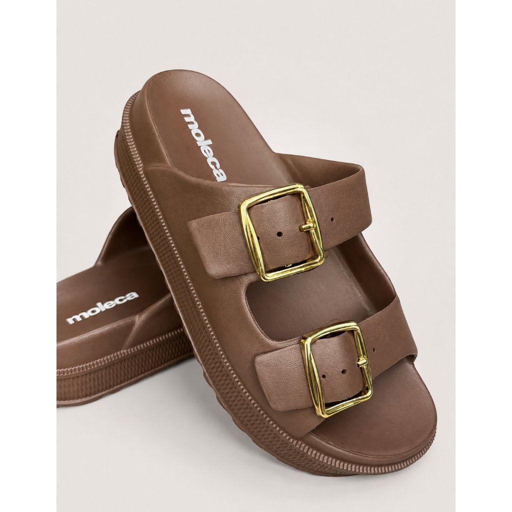 Papete Feminina Plataforma Birken Moleca Flatform  Fivelas Ajustáveis Sandália Casual Confortável Moderna Dia a Dia