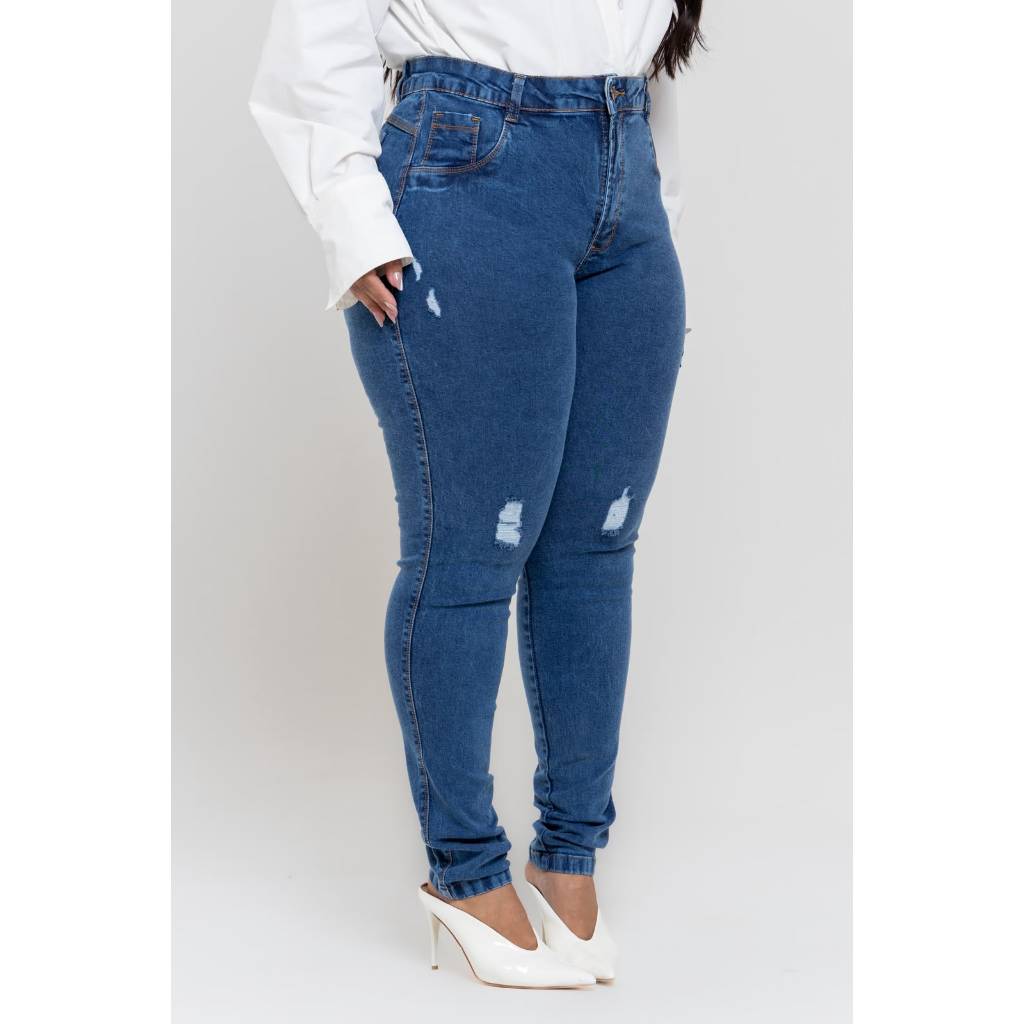 Calça Jeans Lycra Super Lipo Modelos Com Cinta Modeladora Levanta Bumbum Plus Size
