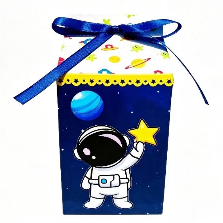 Caixinha Milk Astronauta Personalizada Lembrancinha para Festa Infantil