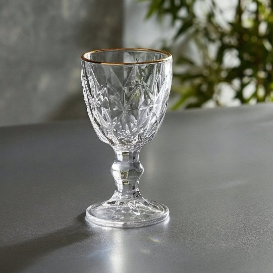 Lyor Taça de Licor de Vidro com Fio de Ouro Diamond 60ml - Qualidade e Elegância Premium