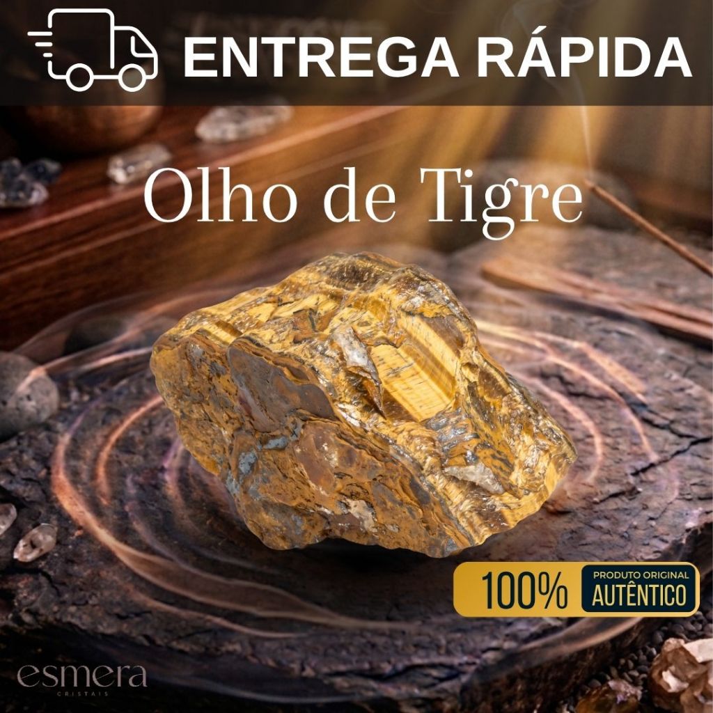 OLHO DE TIGRE Cristal Pedra 100% Natural Original Pedra da Coragem, Prosperidade e Proteção