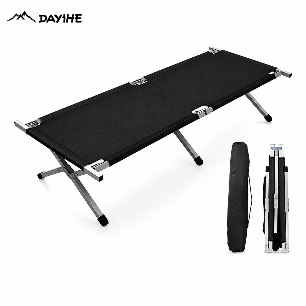 Cama Dobrável Portátil de Camping | Cadeira Reclinável com Colchão Removível Suporta 200kg para Camping, Praia e Escritó