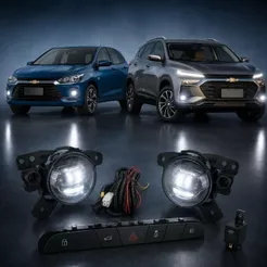 Kit Farol De Milha Led Onix e Tracker 2026 Botão Original Neblina Serra Serração Farol Farolete Baixo Alto Noite Estrada