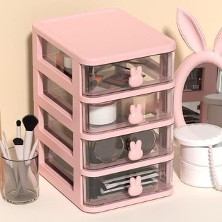 Organizador de Mesa Gaveta com Alça Coelhinho, 3 a 5 Camadas, Armazenamento para Maquiagem, Bijuterias,Acessórios