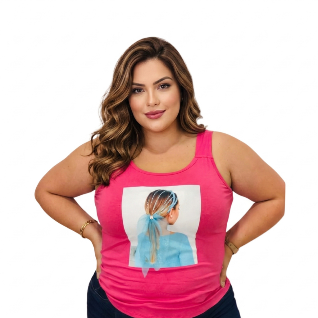 Blusa blusinha  feminina Plus Size  regatinha  elegante moda blogueira cores neon tendência verão