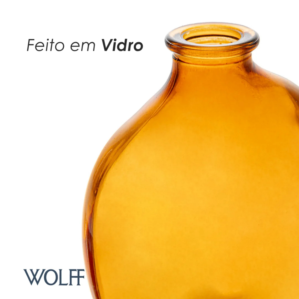 Vaso Organics Wolff - Vidro Âmbar 9x6x11cm Formato Compacto Elegante para Nichos Estantes Bandejas · foto 2