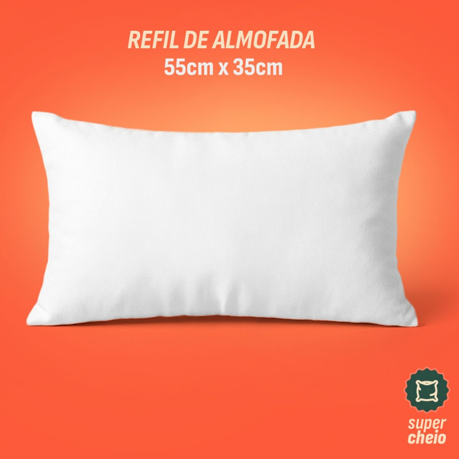 Refil De Almofada Baguete 35x55 Fibra Siliconada, Super Cheio, Macio, Ótimo Para Uso e Decorações