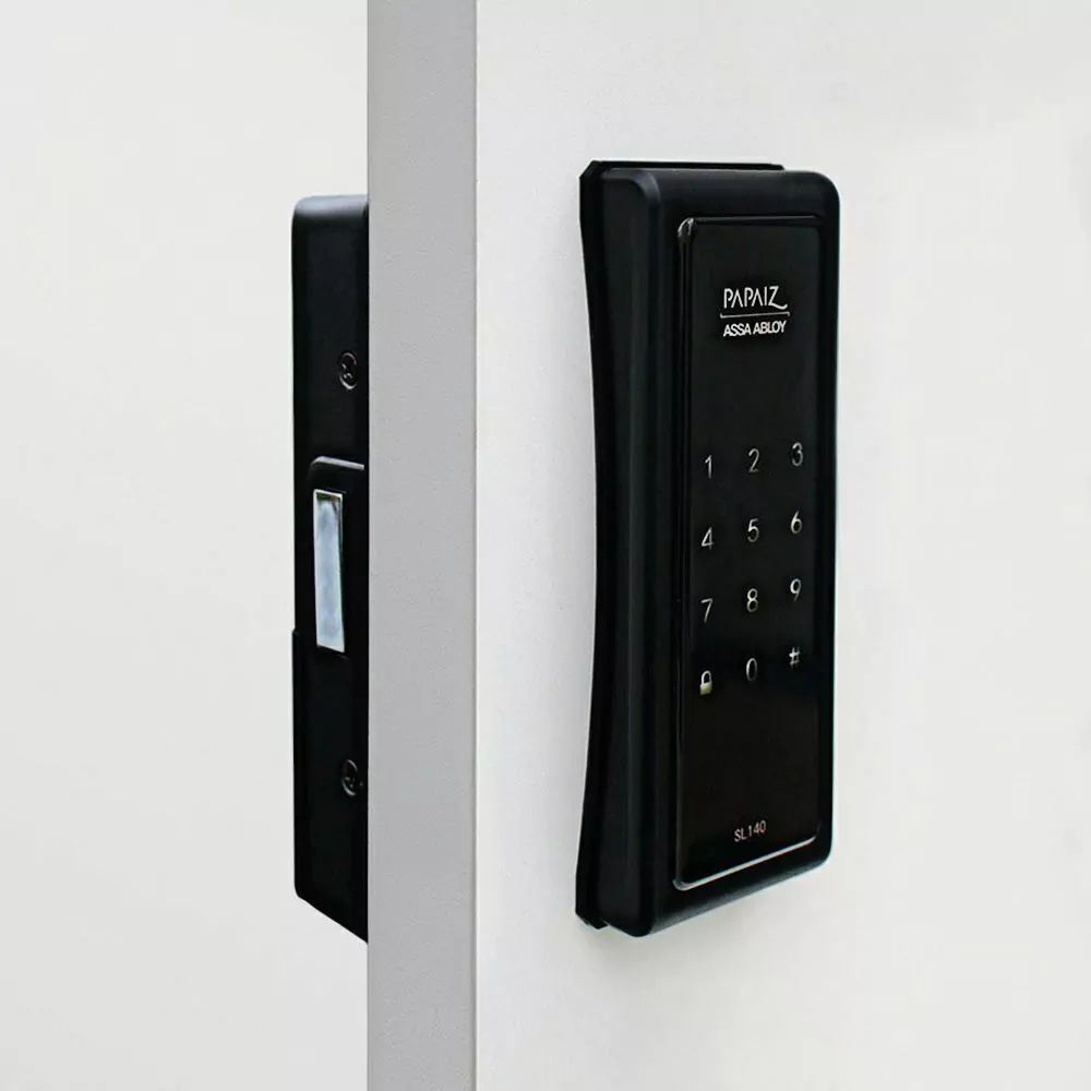 Fechadura Digital Papaiz SL140 Smart Lock De Sobrepor Preta Fosca