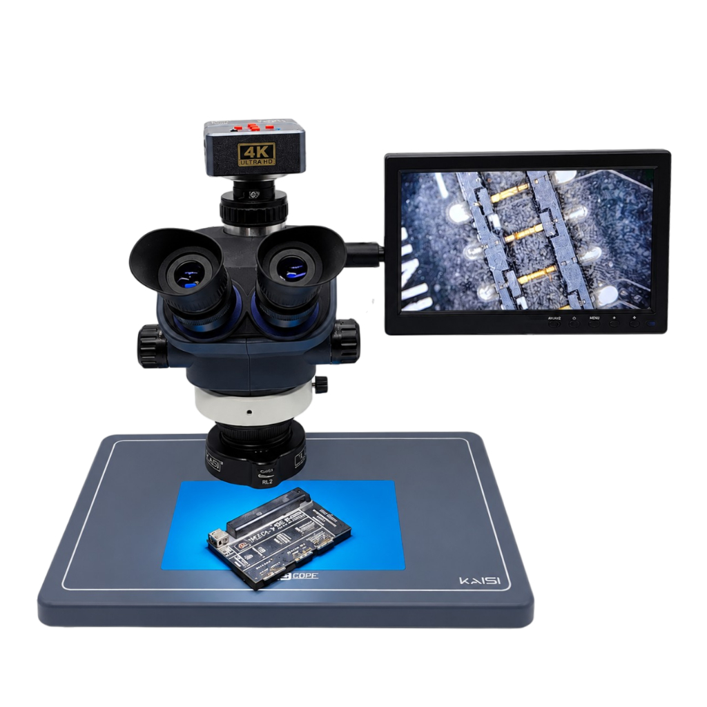 Microscópio TX-350S com Monitor e Câmera 4K Kaisi Profissional Para Reparos em P