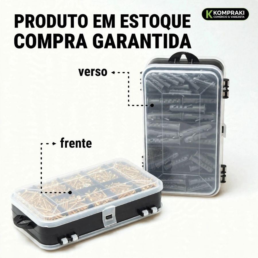 Kit Parafusos Buchas Para Reparos Em Casa Com Caixa Estojo organizador 301pçs — imagem 2 de 2
