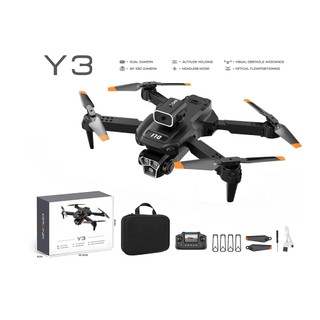 DLI Drone Y3 Com Dual Câmera 4K Controle Remoto com Tela+2 Baterias+Bag