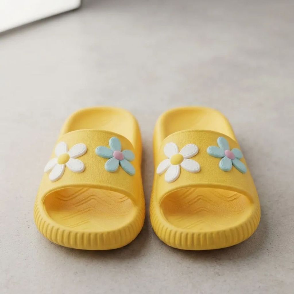 Chinelo Nuvem Slide Feminino Com Flores Confortável Macio Antiderrapante Tamanhos do 27/28 ao 41/42