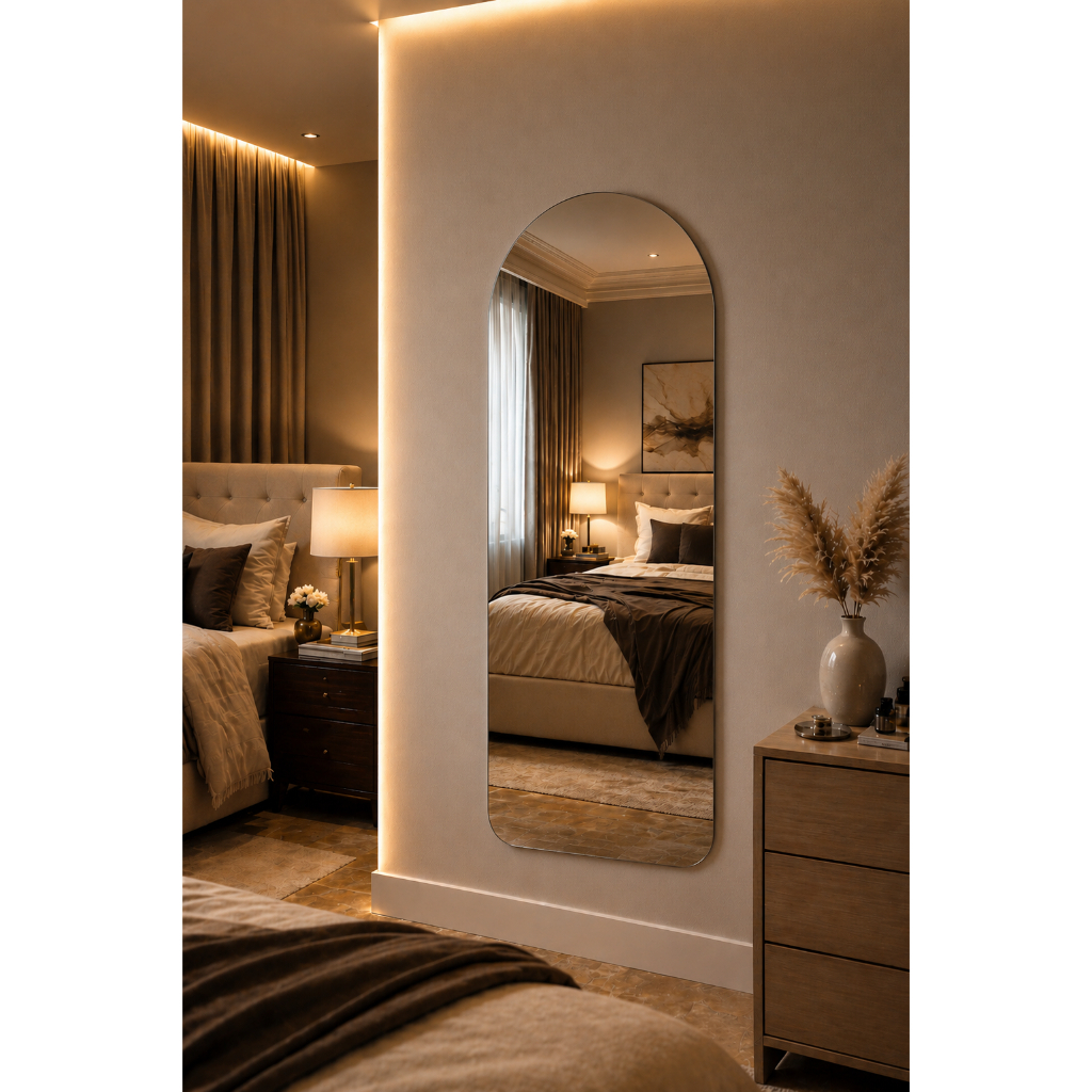 Espelho Janela Com Moldura Em Couro 100x35 90x40 70x30 50x25 Hall Sala