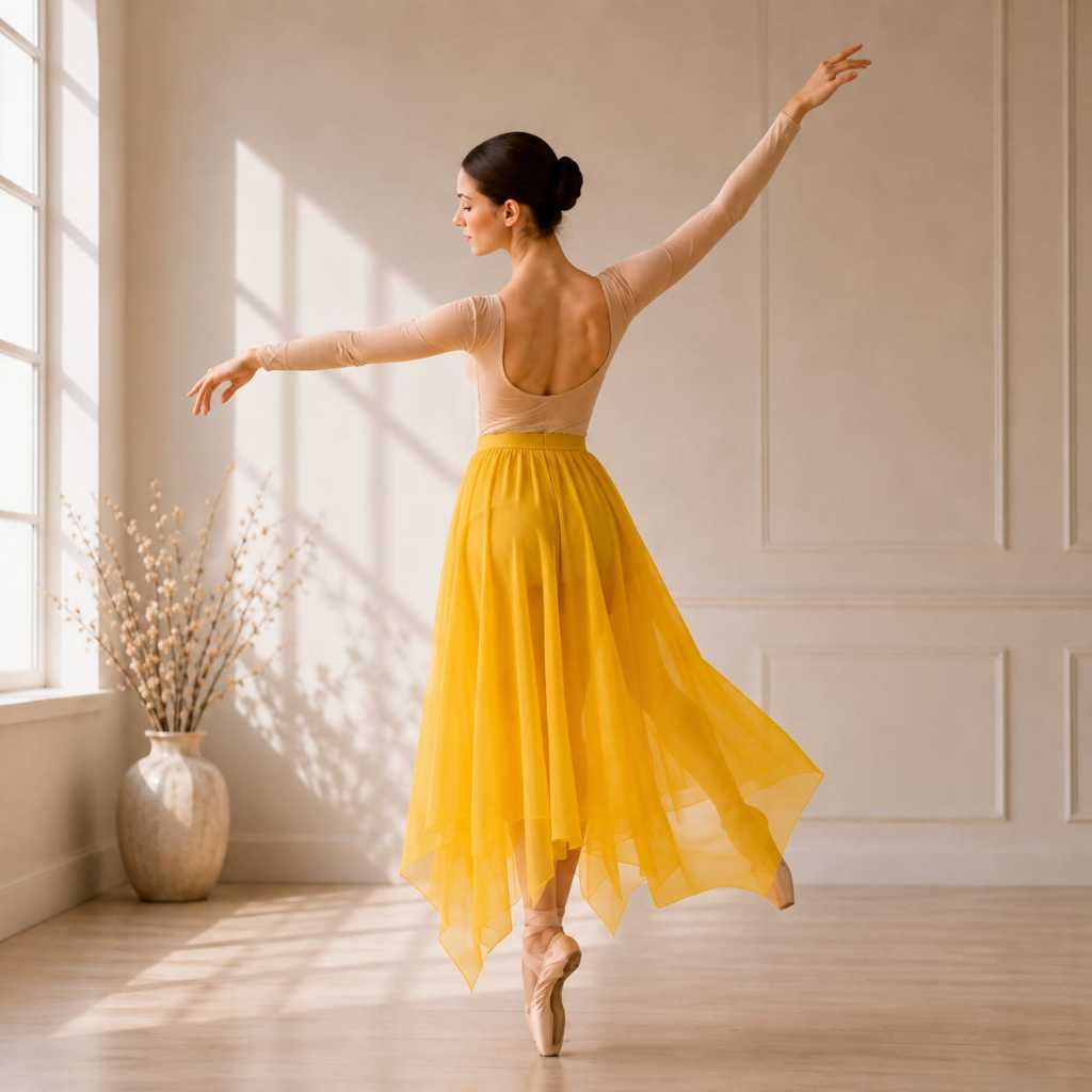 Saia de Ballet de Crepe Godê com Pontas para Dança Apresentação e Figurino — imagem 2 de 2