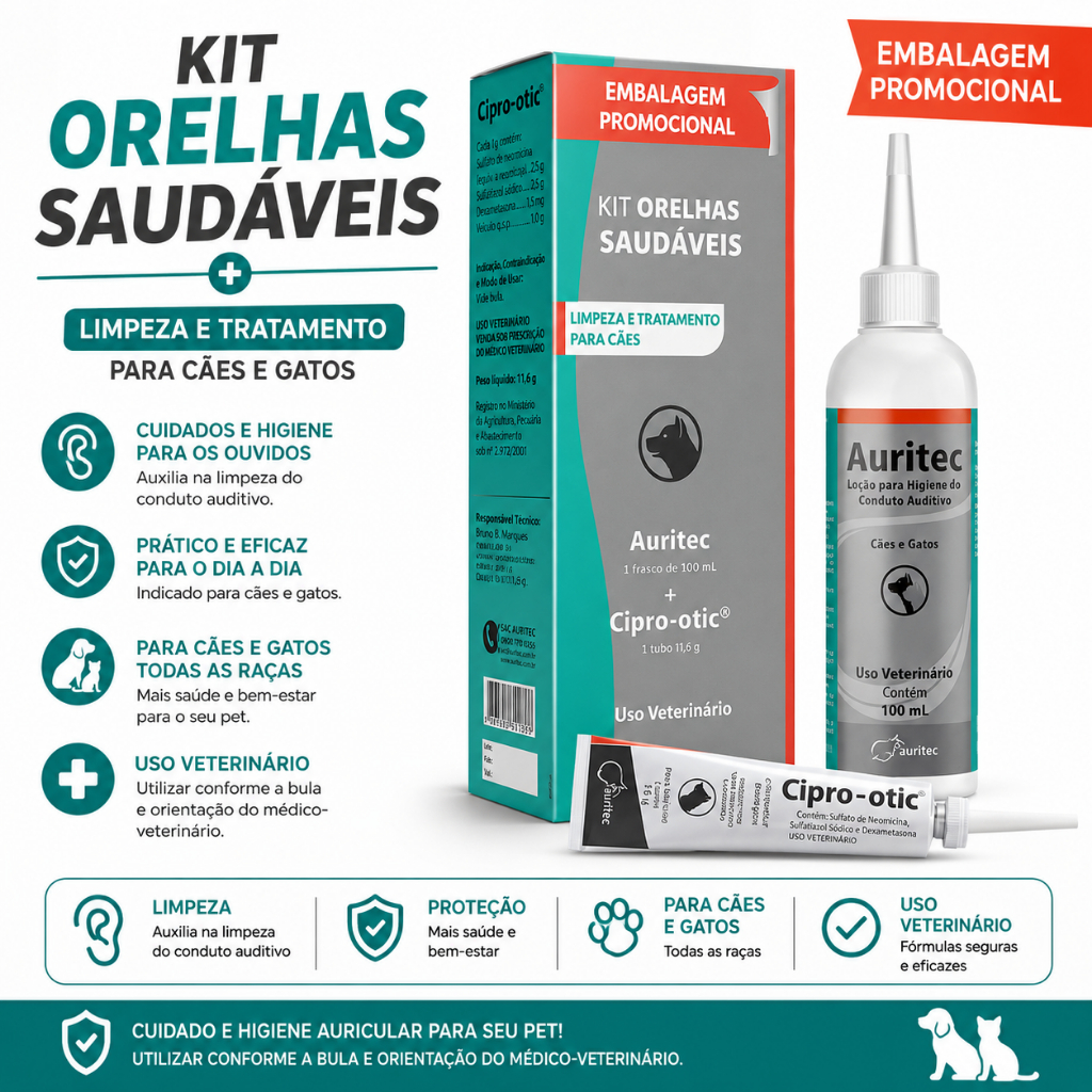 Kit Otológico Auritec + Cipro Otic - SYNTEC