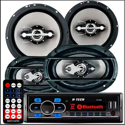 Kit Som Automotivo Player Bluetooth Falante Leson 6 + 6x9