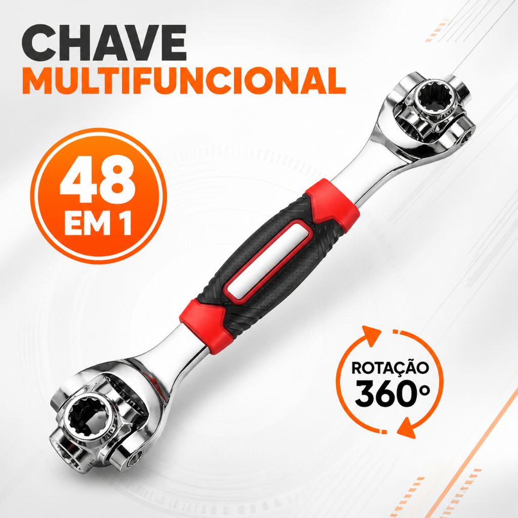 Chave Multifuncional 48 Em 1 360º Jogo ferramentas chave Soquete Universal 48 peças