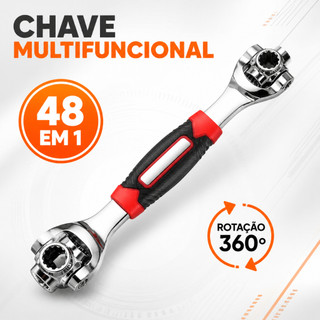 Chave Multifuncional 48 Em 1 360º Jogo ferramentas chave Soquete Universal 48 peças