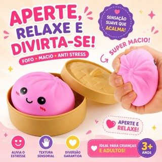 Squishy Bolinho Anti Stress Brinquedo Sensorial Fidget Fofo Colecionável Cores Sortidas Presente Infantil 3+