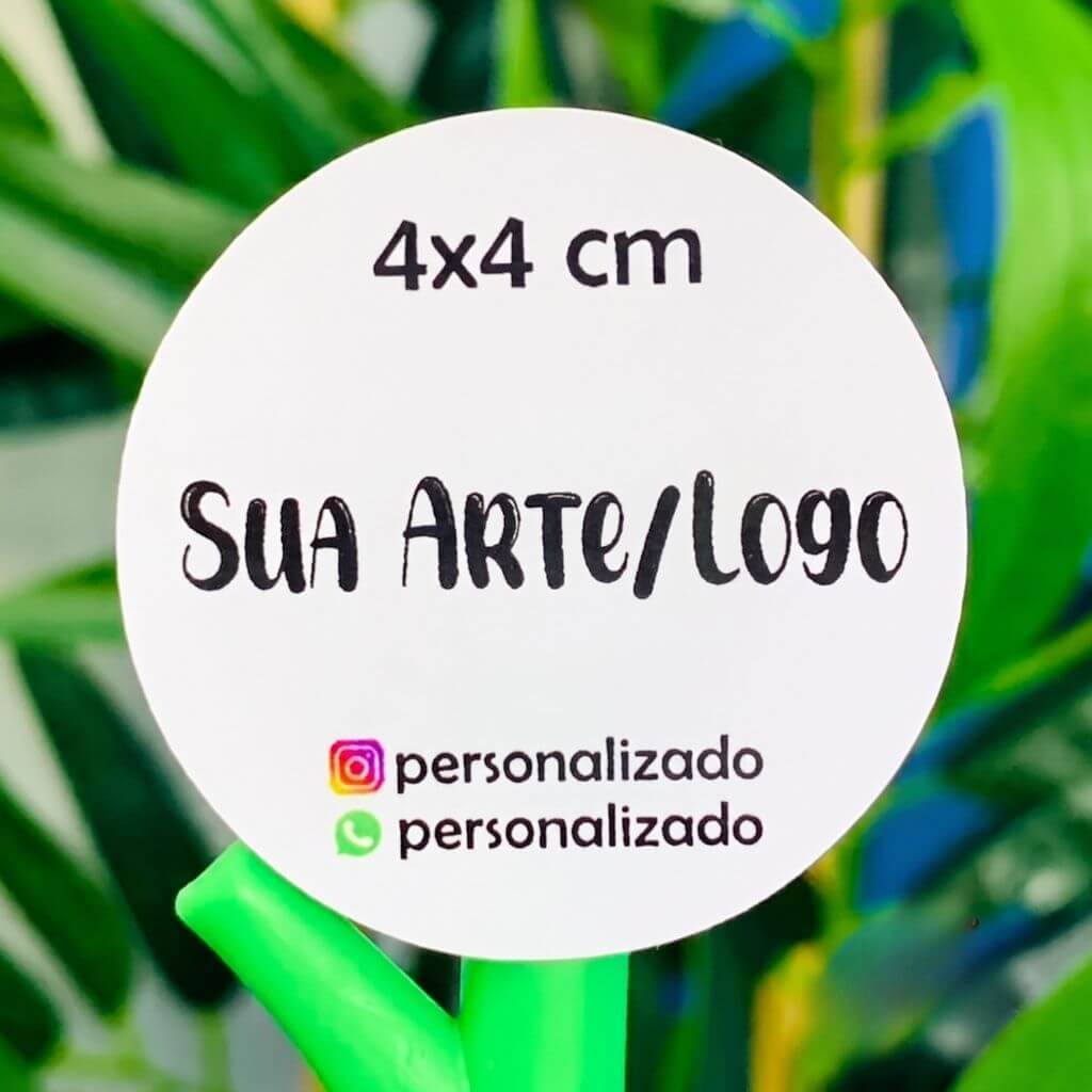 Adesivos Personalizados 4x4 cm Recorte Eletrônico Rótulos com Sua Logo ou Arte