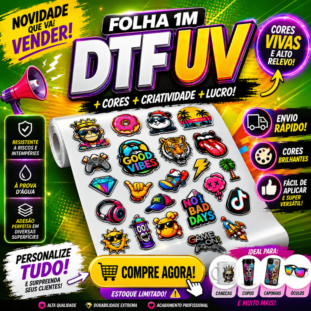 IMPRESSÃO DTF UV ENVIO IMEDIATO EM 24 HORAS - PARA CANECAS, TAÇAS, COPO AMERICANO.