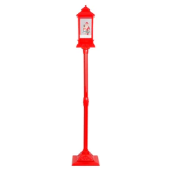 Poste Decorativo Natalino Vermelho Com Luz e Som Bivolt 148cm - Art Christmas