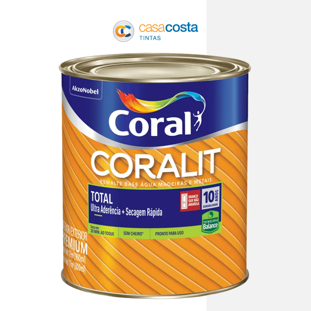 BRANCO BALANCE TOTAL ACETINADO CORALIT 900ML - CORAL