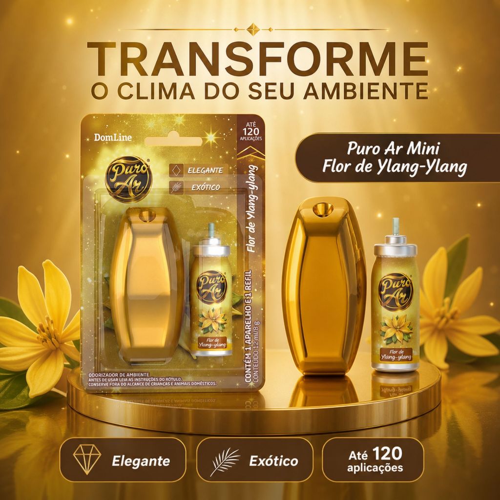 Odorizador de Ambiente Puro Ar Ylang-Ylang Aparelho com Refil Até 120 Aplicações