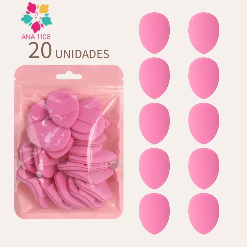 ANA1108 Conjunto 20Pçs Dedo Almofada Esponja Puff Conjunto Mini Tamanho Maquiagem Para Base Líquida