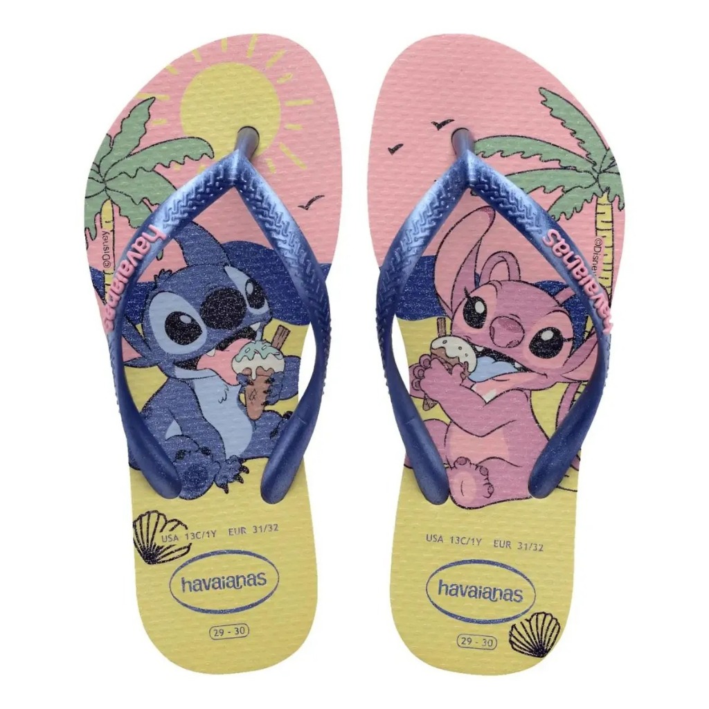 CHINELO HAVAIANAS STITCH MENINAS GLITTER ORIGINAL INFANTIL